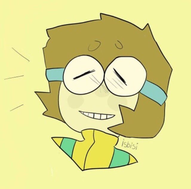 My GitHub profile picture: fanart of Dendy from OK K.O. They've got a yellow outfit with green straps, and big round scientist goggles around their eyes. Their brown hair is a bit poofy and reaches the bottom of their head. They're smiling!